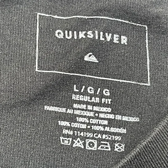 Quiksilver Mens Long Sleeve T Shirt Black Graphic Logo Cotton Surf Skate Size L - Picture 2 of 6